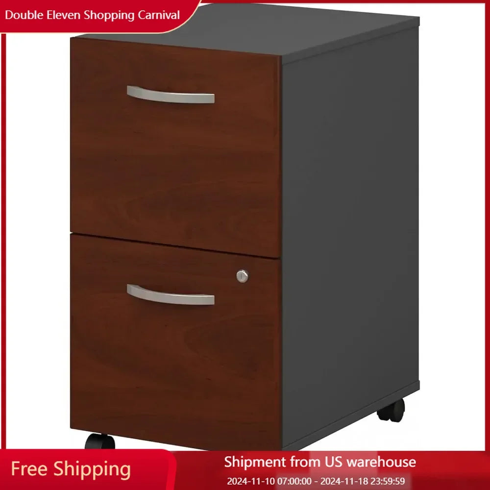 2 Drawer Rolling File Cabinet  - Assembled, Mobile Document Storage for Home or Professional Office Filing Cabinets