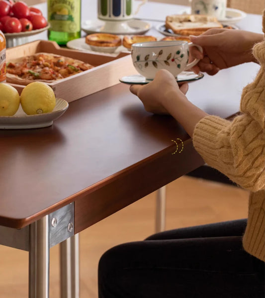 Mesa de comedor de madera maciza, diseño pequeño retro, hogar de estilo nórdico japonés, mesa rectangular medieval, mesa de comedor de madera, silla