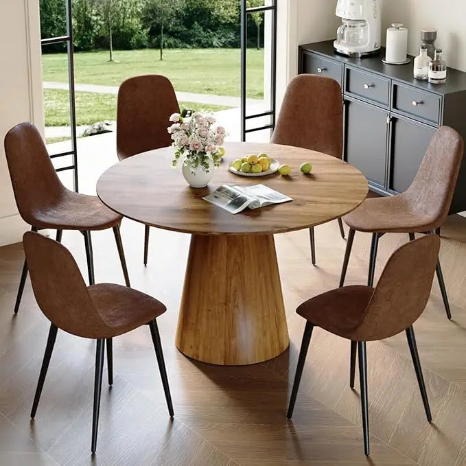 Round Dining Table Set for 4,72 Pounds Modern Kitchen Table Small 45 Inch Dinner Wood Round Dinner Table for Living Room