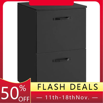 2-Drawer File Cabinet, Filing Cabinet for Home Office, Printer Stand, for A4, Letter-Size Files, File Folders, Modern Style