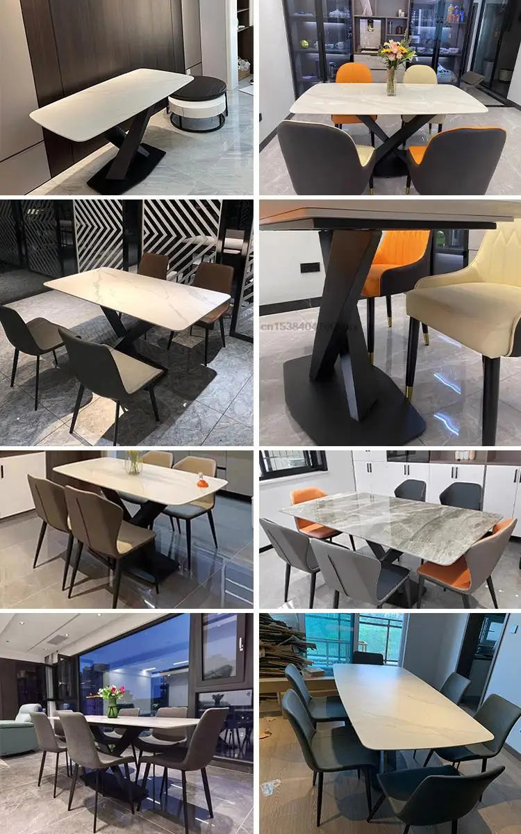 Juego de comedor de 12 sillas con mesa moderna y 3 sillas de bar