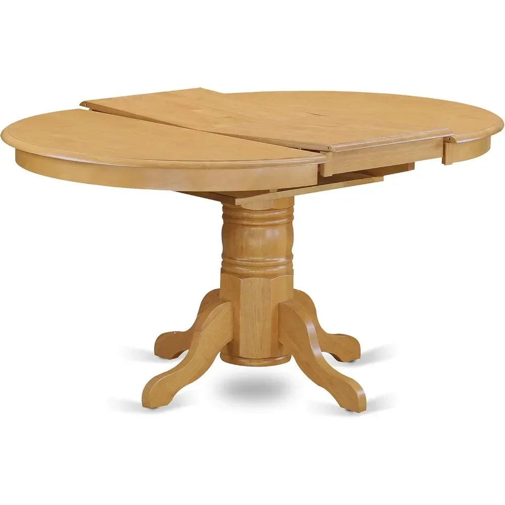 Mesas de comedor, juego de muebles de comedor de 7 piezas que consta de una mesa de madera ovalada con hojas de mariposa, mesas de comedor