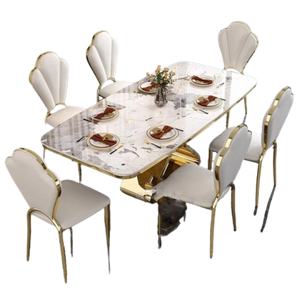 Restaurant Dining Tables Rock Slab Apartment Rectangular Dining Tables Luxury Combination Mesas De Jantar Home Furniture