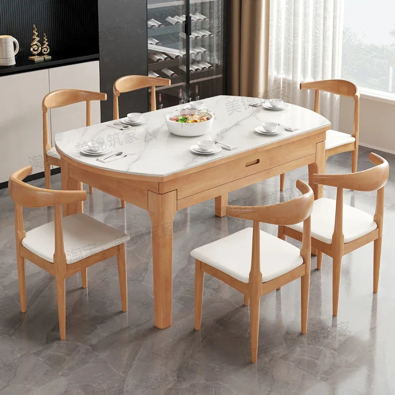 Mesas de comedor extensibles, sillas, armarios para sala de estar, muebles de jardín de vidrio, comedores portátiles plegables, 4 sillas, ofertas