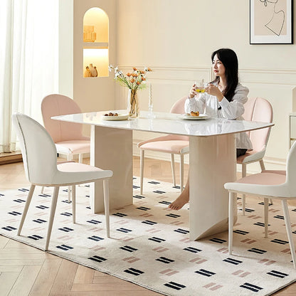 Sala de estar Diseño blanco Juegos de comedor Sillón de café moderno Juego de mesa de comedor Mesa plegable con acento nórdico Muebles de salón