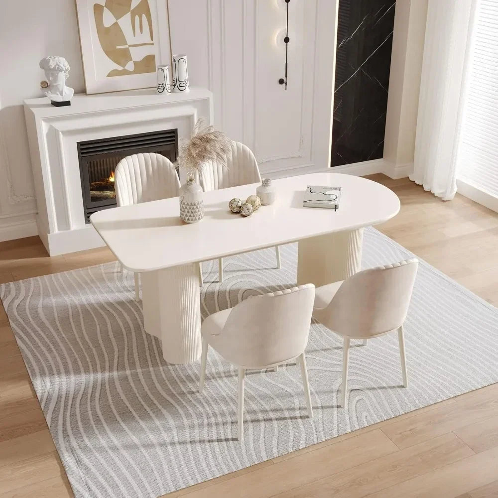 Juego de mesa de comedor con 4 sillas, juego de mesa de cocina moderna, mesa de comedor interior para cocina, bar, sala de estar, rincón de desayuno