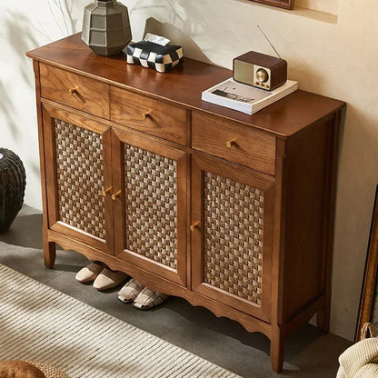 Buffet en bois pour armoire chinoise, patio, extérieur, moderne, multifonctionnel, armoire d'angle pour café, cuisine, meubles de salle de bain