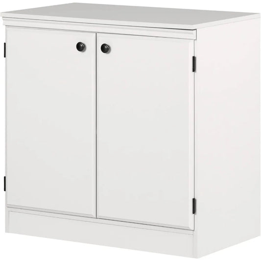 Mueble de almacenamiento de dos puertas Morgan de South Shore, blanco puro