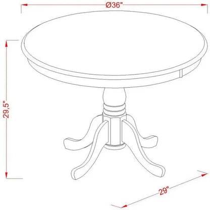 Ensemble de table à manger en bois - 4 chaises de salle à manger étonnantes avec siège en tissu de lin et une table à manger du milieu du siècle (finition cappuccino)