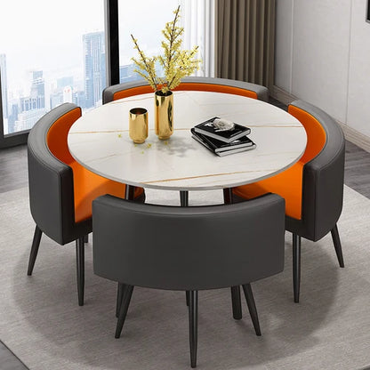 Conjuntos de comedor y salón nórdicos Conjuntos de comedor móviles sencillos para apartamentos de lujo Muebles minimalistas y modernos con acentos