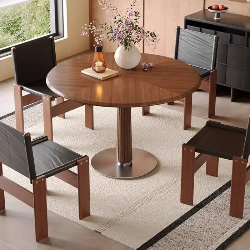 Mesa de comedor organizadora única antideslizante, mesa de comedor redonda de diseño para sala de estar, mesa de comedor moderna de madera Stol Do Jadalni Furniture