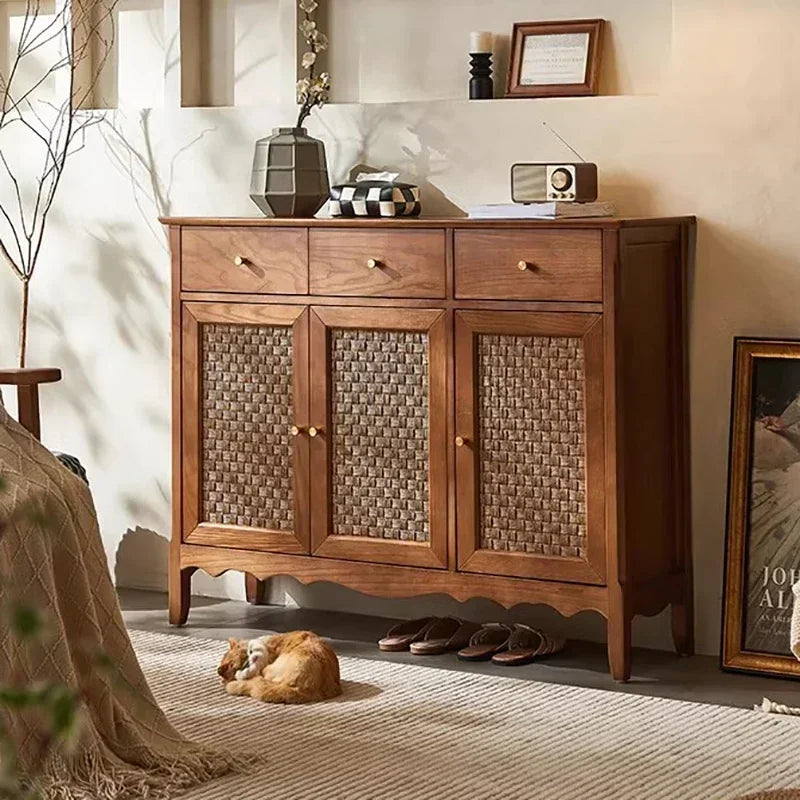 Buffet en bois pour armoire chinoise, patio, extérieur, moderne, multifonctionnel, armoire d'angle pour café, cuisine, meubles de salle de bain