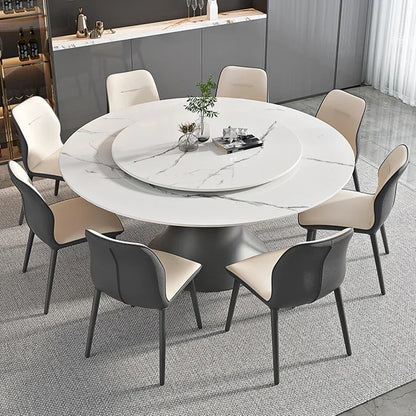 Mid Century Modern Round Dining Table Set Console Removable Salon Table Set Chairs Hospitality Mesa De Comedor Furniture