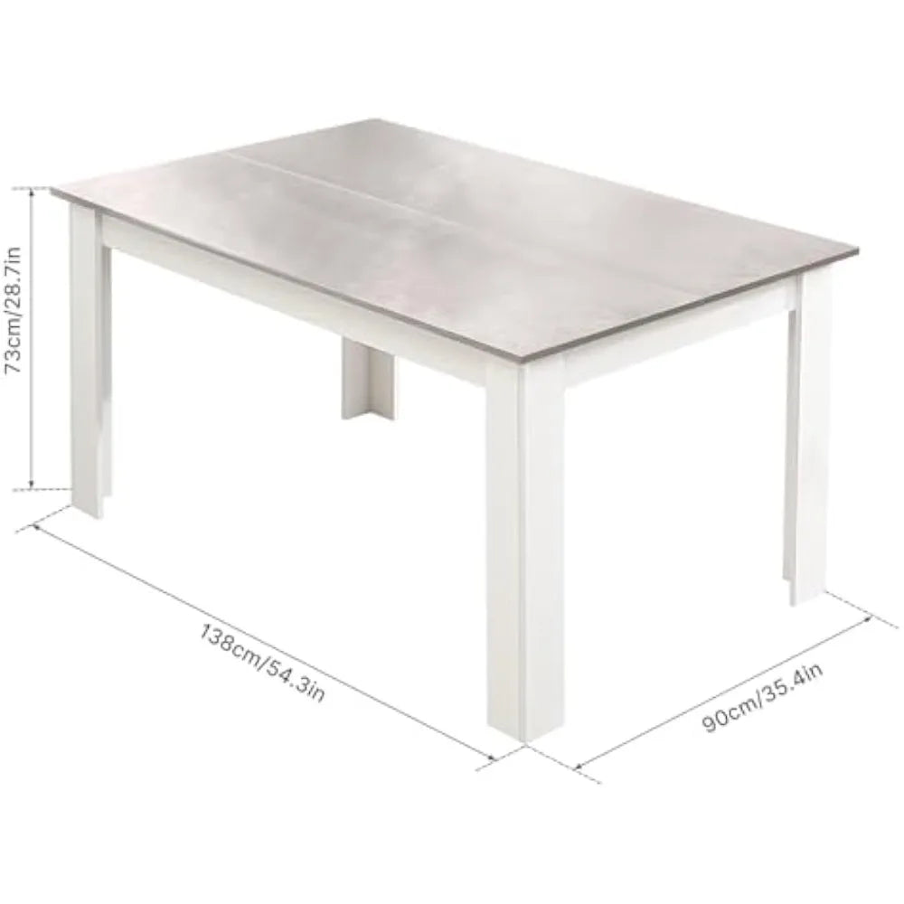 Ensemble table à manger et chaises 6, 7 pièces Ensemble de table de cuisine avec chaise à dossier haut en similicuir pour salle à manger