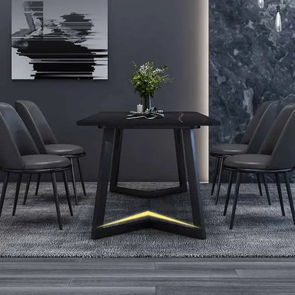 Mesa de comedor negra de lujo con patas de metal modernas para apartamentos, mesas de centro para computadora, mesas de balcón, mesas de Jantar, muebles de biblioteca nuevos