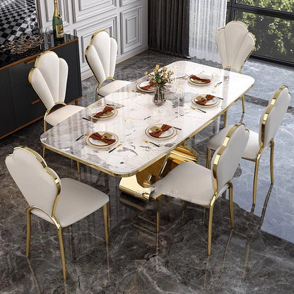 Restaurant Dining Tables Rock Slab Apartment Rectangular Dining Tables Luxury Combination Mesas De Jantar Home Furniture