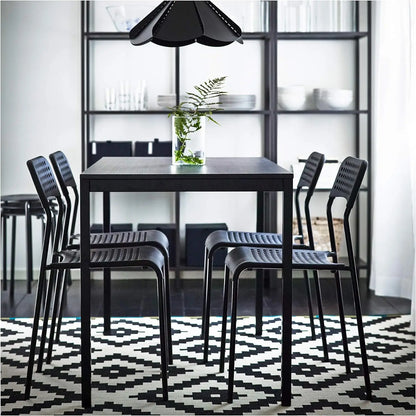 Formwell dining table 110*70 set with 4 chairs MDF in Melamine with metal legs in powder coated, simplicity dining room set