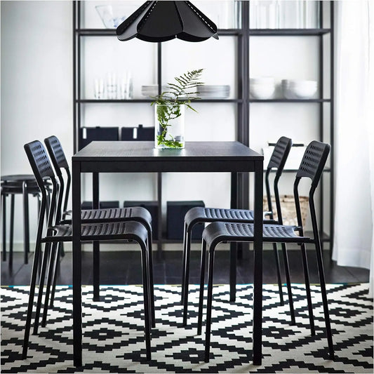 Formwell dining table 110*70 set with 4 chairs MDF in Melamine with metal legs in powder coated, simplicity dining room set