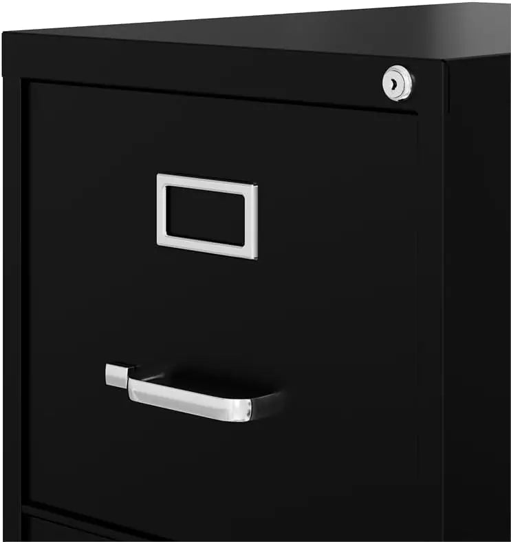 Archivador vertical de metal negro de 52" con 4 cajones y cerradura, preensamblado, tamaño carta, para el hogar y la oficina