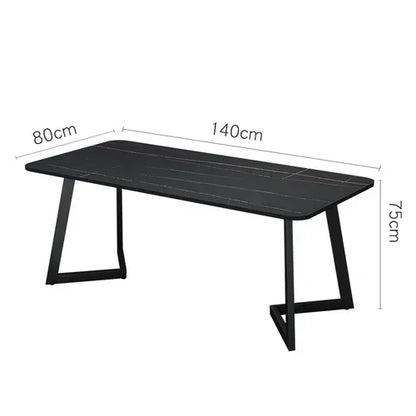 Mesa de comedor negra de lujo con patas de metal modernas para apartamentos, mesas de centro para computadora, mesas de balcón, mesas de Jantar, muebles de biblioteca nuevos