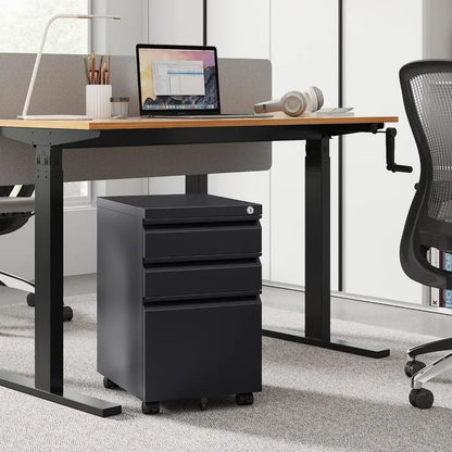 3 Drawer Mobile File Cabinet Under Desk Office,Fully Assembled Except Casters,Letter Size Black