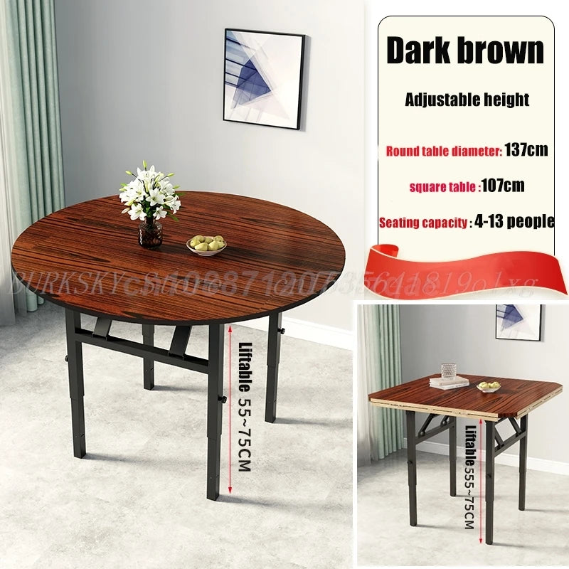 Folding Dining Table, Multifunctional Furniture, Liftable, Household, Round, Square, Foldable, Apartment, Living Room