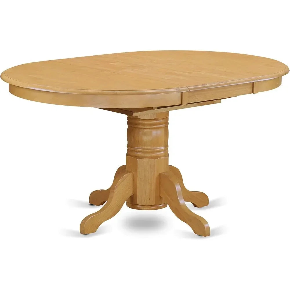 Mesas de comedor, juego de muebles de comedor de 7 piezas que consta de una mesa de madera ovalada con hojas de mariposa, mesas de comedor