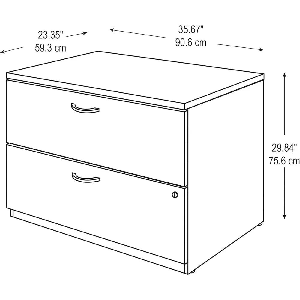 Archivador lateral de 2 cajones serie C, almacenamiento de documentos con cerradura para el hogar o la oficina profesional