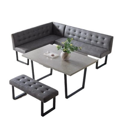 Juego de mesa de comedor, mesa de cocina moderna con asiento derecho, banco de esquina y banco para muebles de comedor familiar, juego de mesa de comedor