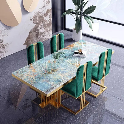 Dining Table People Extendable Round Kitchen Space Saving Room Furniture Console Sets High Bar White Modern Mesa Marble Pattern