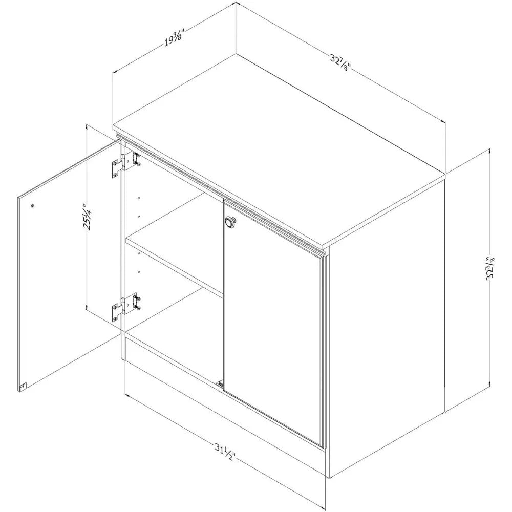 Mueble de almacenamiento de dos puertas Morgan de South Shore, blanco puro