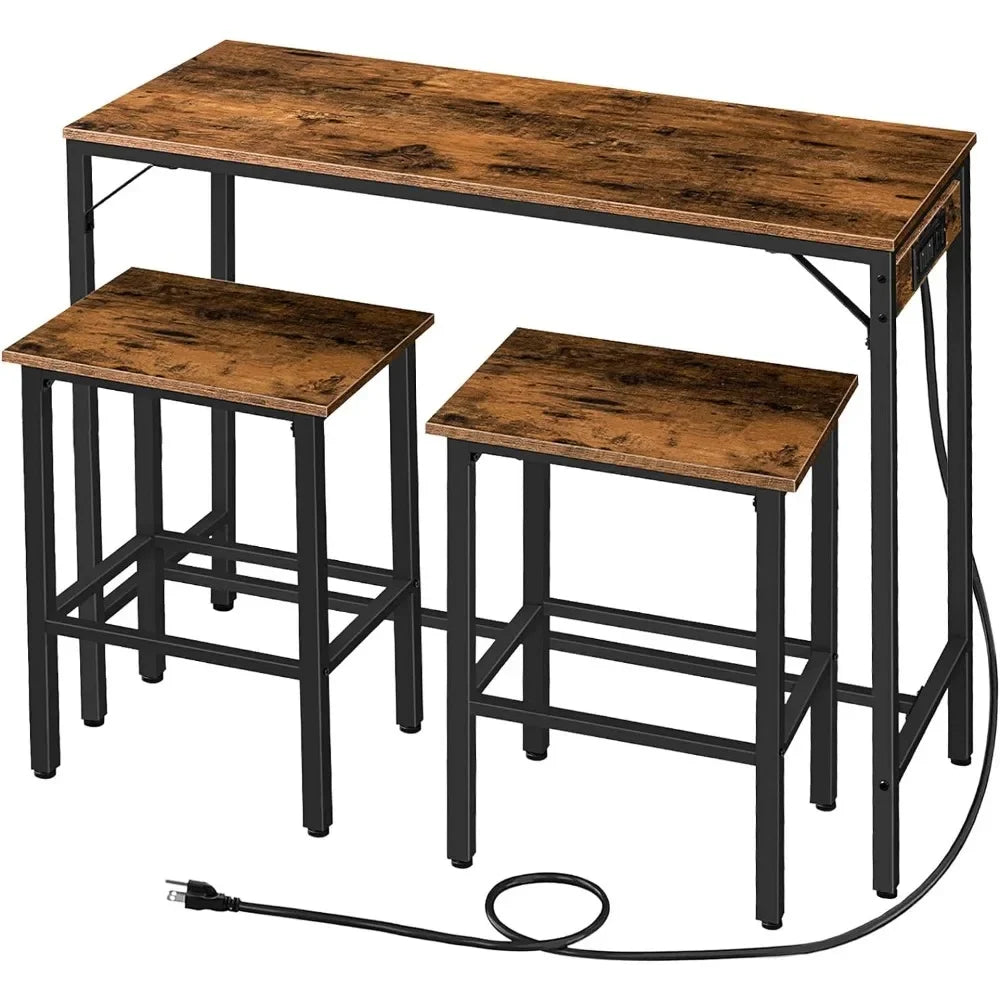 Juegos de comedor, mesa de barra de cocina alta con taburetes de 2 sillas, juego de mesa y sillas, muebles de mesa de comedor, envío gratis