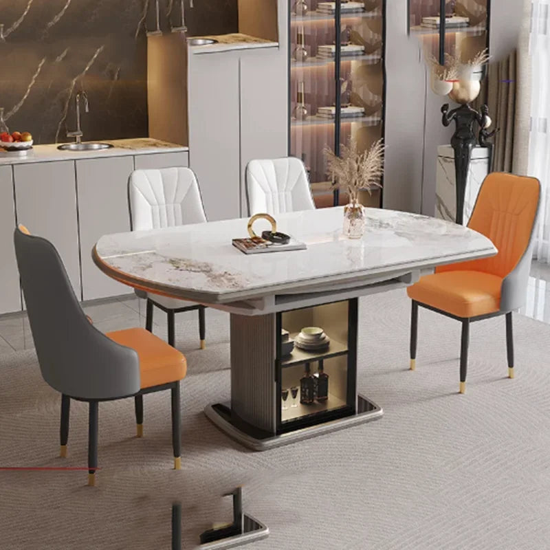 Mesas de comedor de diseño extensibles Mesas de comedor de lujo nórdicas plegables de madera Mesas de comedor redondas modernas naturales Mesa De Jantar Muebles para el hogar