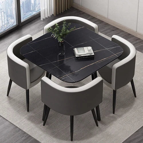 Conjuntos de comedor y salón nórdicos Conjuntos de comedor móviles sencillos para apartamentos de lujo Muebles minimalistas y modernos con acentos