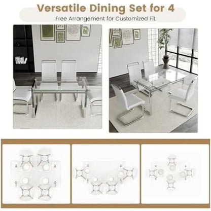 Ensemble de table à manger pour 4 personnes, ensembles de tables à manger rectangulaires modernes pour 4 personnes, ensembles de table et de chaises de cuisine pour 4 personnes, ensemble de salle à manger