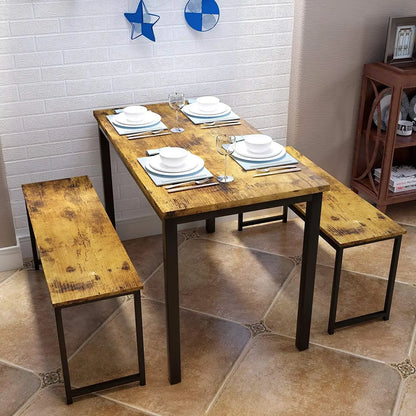 Mesa de comedor de imitación de mármol para 4 personas, muebles de cocina con 2 mesas de comedor de cuero PU, mesa de cocina y sillas