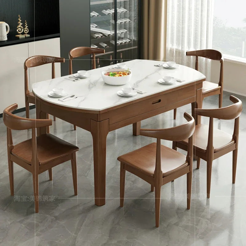 Mesas de comedor extensibles, sillas, armarios para sala de estar, muebles de jardín de vidrio, comedores portátiles plegables, 4 sillas, ofertas