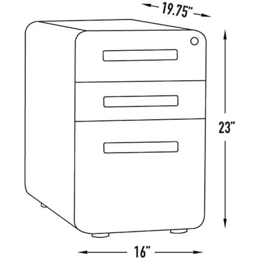 Filing Cabinets Stockpile 3 Drawer File Cabinet with Lock - Under Office Desk Metal Filing Cabinet, Legal/Letter File Folders,