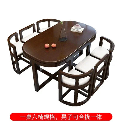 Ensembles de salle à manger modernes en bois 6 chaises Console de cuisine éclectique de grande taille Meubles de cuisine chinois Mesas De Comedor