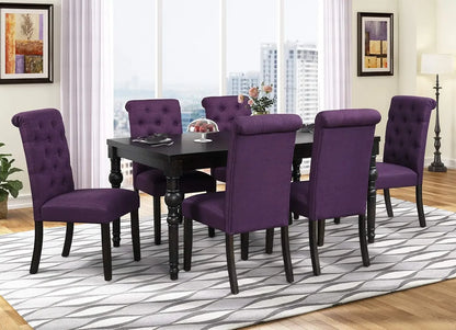 Juego de comedor Leviton Urban Style de madera lavada oscura de Roundhill Furniture: mesa y 6 sillas, color tostado