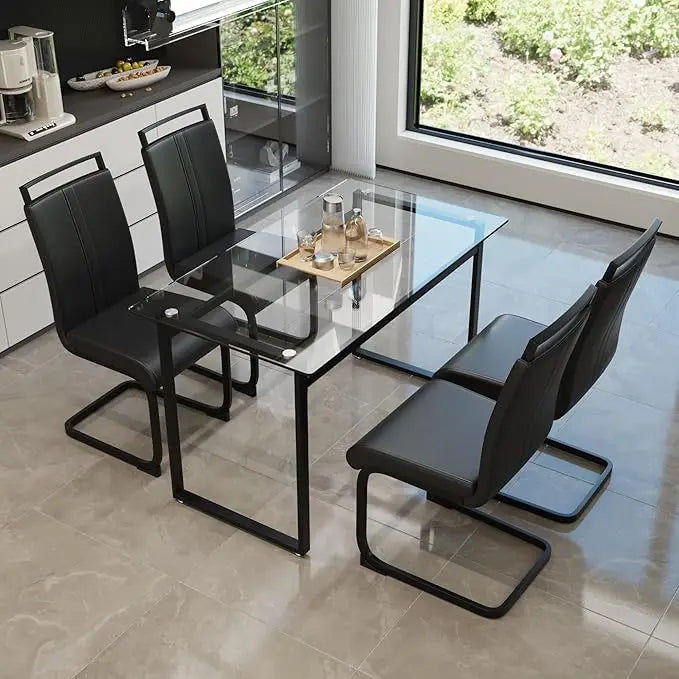 Ensemble de table à manger pour 4 personnes, ensembles de tables à manger rectangulaires modernes pour 4 personnes, ensembles de table et de chaises de cuisine pour 4 personnes, ensemble de salle à manger