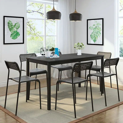 Formwell dining table 110*70 set with 4 chairs MDF in Melamine with metal legs in powder coated, simplicity dining room set