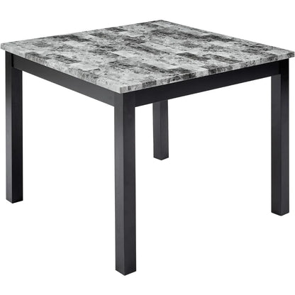 Juegos de comedor, juego de mesa de comedor de madera de 42" de altura con 4 sillas, juego de mesa de comedor Nordic Square de 5 piezas, color negro