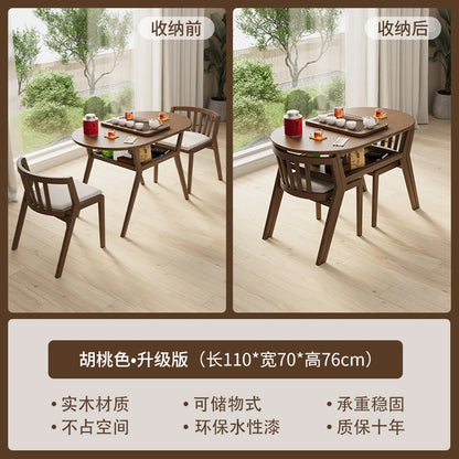 Folding Coffee Wooden Dining Table Set Chairs Small Kitchen Nordic Round Table Living Room Mesas De Comedor Home Furniture