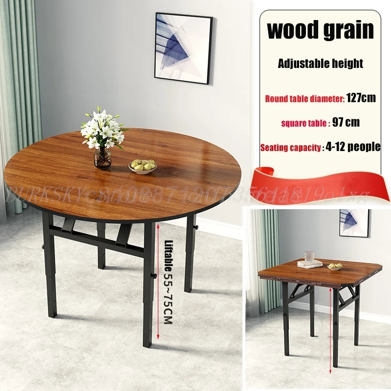 Folding Dining Table, Multifunctional Furniture, Liftable, Household, Round, Square, Foldable, Apartment, Living Room