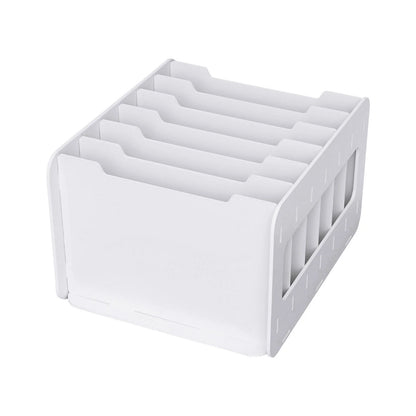 Caja de almacenamiento de PVC Organizador de archivos horizontal de siete capas con gran espacio de almacenamiento Estante organizador de archivos de escritorio para oficina y hogar