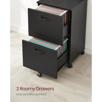 2-Drawer File Cabinet, Filing Cabinet for Home Office, Printer Stand, for A4, Letter-Size Files, File Folders, Modern Style