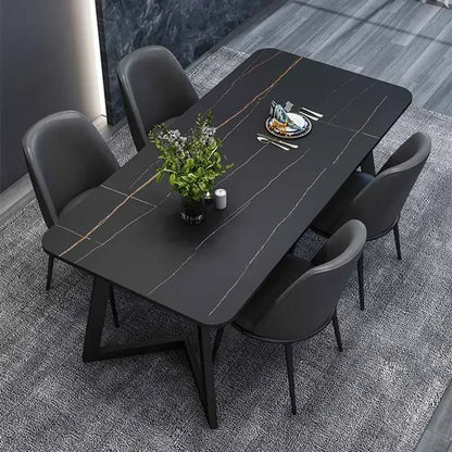 Mesa de comedor negra de lujo con patas de metal modernas para apartamentos, mesas de centro para computadora, mesas de balcón, mesas de Jantar, muebles de biblioteca nuevos