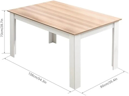 Juego de mesa y sillas de comedor de 6, 7 piezas, juego de mesa de cocina con respaldo alto, silla de cuero sintético para comedor, cocina, rectangular