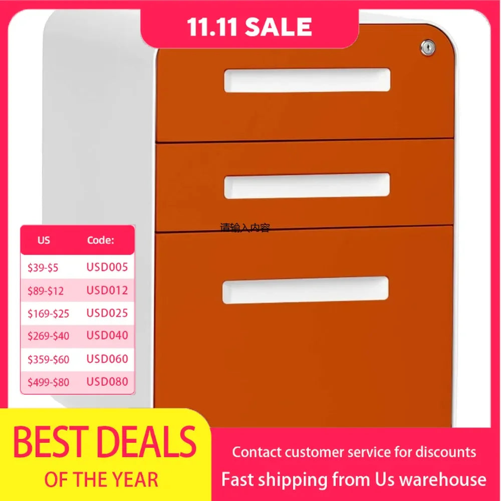 Filing Cabinets Stockpile 3 Drawer File Cabinet with Lock - Under Office Desk Metal Filing Cabinet, Legal/Letter File Folders,